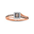 Womens 1/6 Ct. T.w. Genuine Champagne Diamond 10k Gold Promise Ring