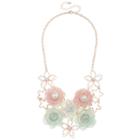 Decree Womens Clear Brass Statement Necklace