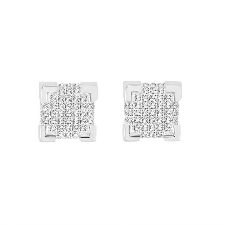 3/8 Ct. T.w. White Diamond Sterling Silver 7.8mm Stud Earrings