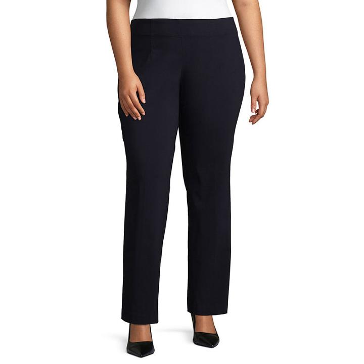 Worthington Slim Fit Woven Pull-on Pants-plus