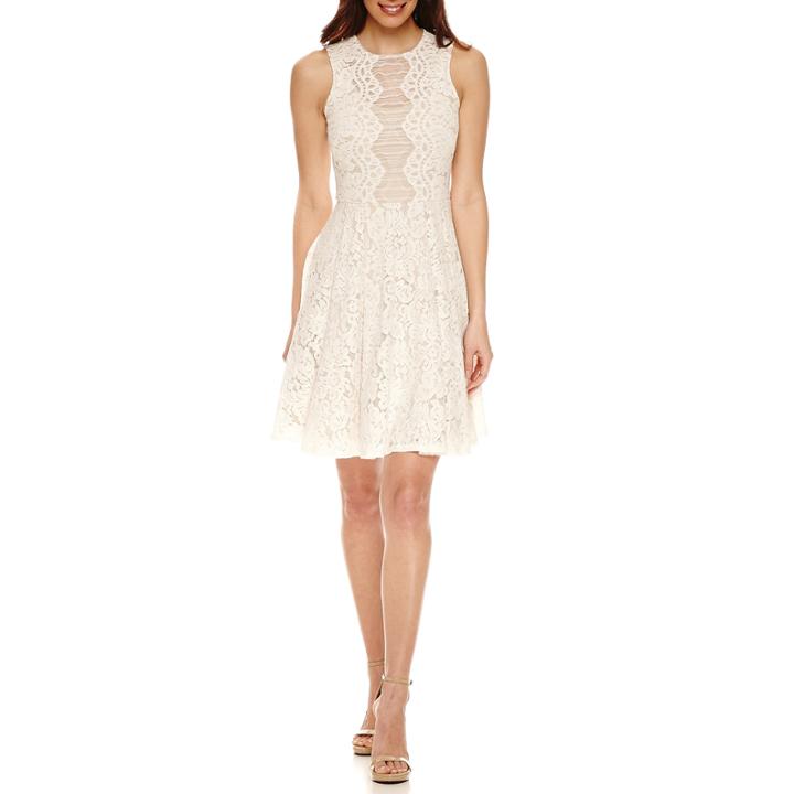 Danny & Nicole Sleeveless Lace Floral Fit & Flare Dress