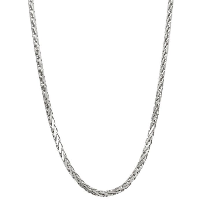 14k White Gold Diamond-cut Wheat Chain 22 Necklace