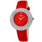 Burgi Womens Red Strap Watch-b-199rd