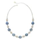 Monet Blue Stone Silver-tone Collar Necklace