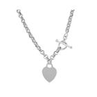 Made In Italy Sterling Silver Heart Tag Toggle Necklace