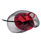 San Diego Hat Company Jaquard Fascinator With Sinamay Veil And Bow Detail
