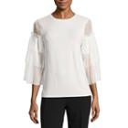 Worthington 3/4 Sleeve Ruffle Top