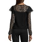 Worthington Long Sleeve Scoop Neck T-shirt-womens