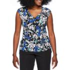 Liz Claiborne Sleeveless V Neck T-shirt-womens Petite