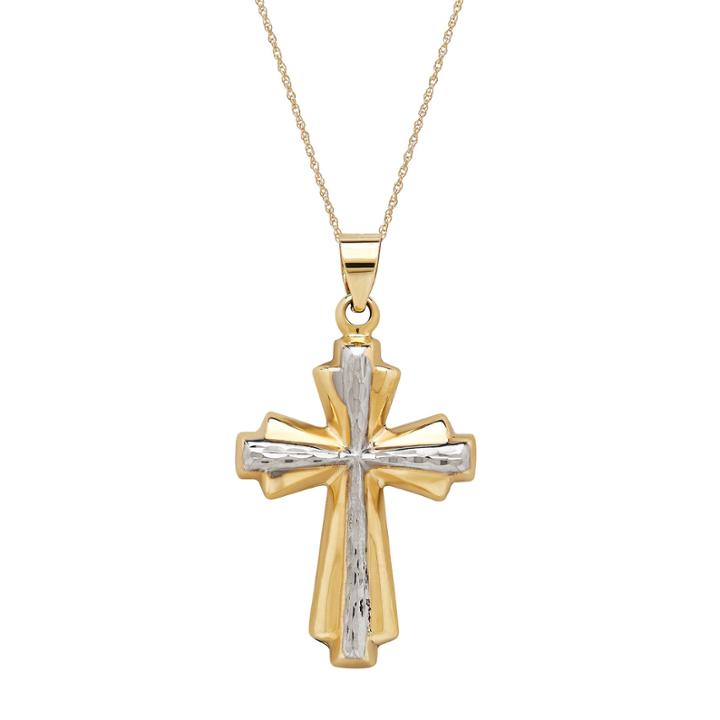 Infinite Gold&trade; 14k Yellow Gold Bold Cross Pendant Necklace