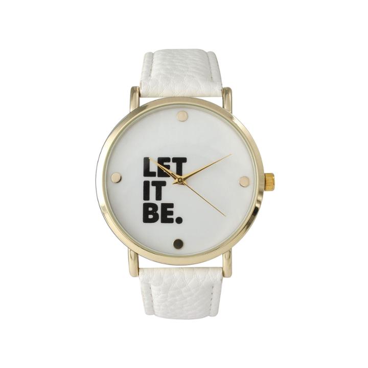 Olivia Pratt Women's 'let It Be' Dial White Leather Watch 14720