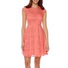 R & K Originals Short-sleeve Lace Fit-and-flare Dress - Petite