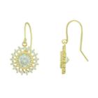 Petite Lux&trade; Cubic Zirconia 10k Yellow Gold Flower Drop Earrings