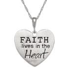 Personalized Sterling Silver Faith Engravable Heart Pendant Necklace