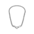 Made In Italy Sterling Silver Panther Head Curb Chain Necklace