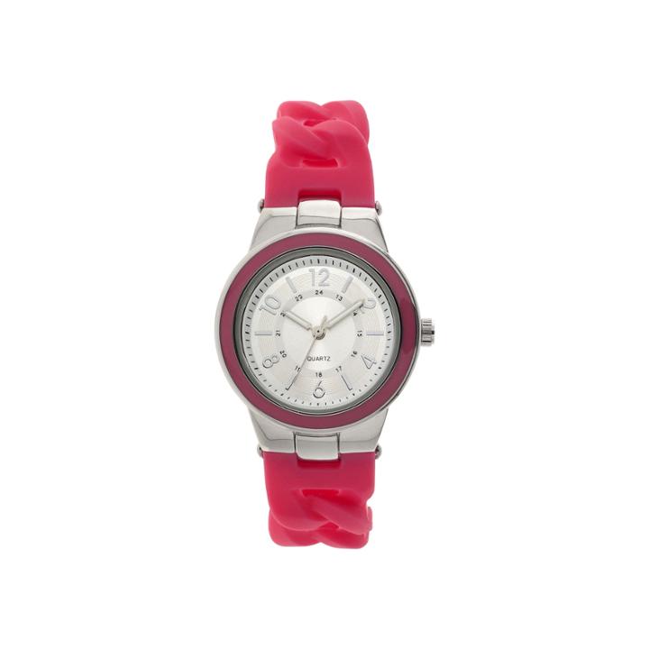 Womens Pink Braid Strap Watch
