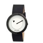 Simplify Unisex The 2200 Black With Silver Dial Black Leather-band Watch Sim2205