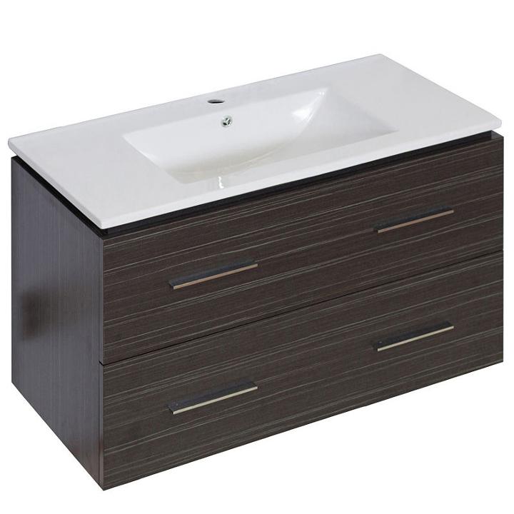 35.5-in. W Wall Mount Dawn Grey Vanity Set For 1 Hole Drilling