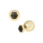 Worthington Black Faceted Stone & Gold-tone Bead Earrings