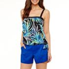 Azul By Maxine Of Hollywood Abstract Tankini Swimsuit Top