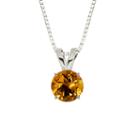 Citrine 10k White Gold Pendant Necklace