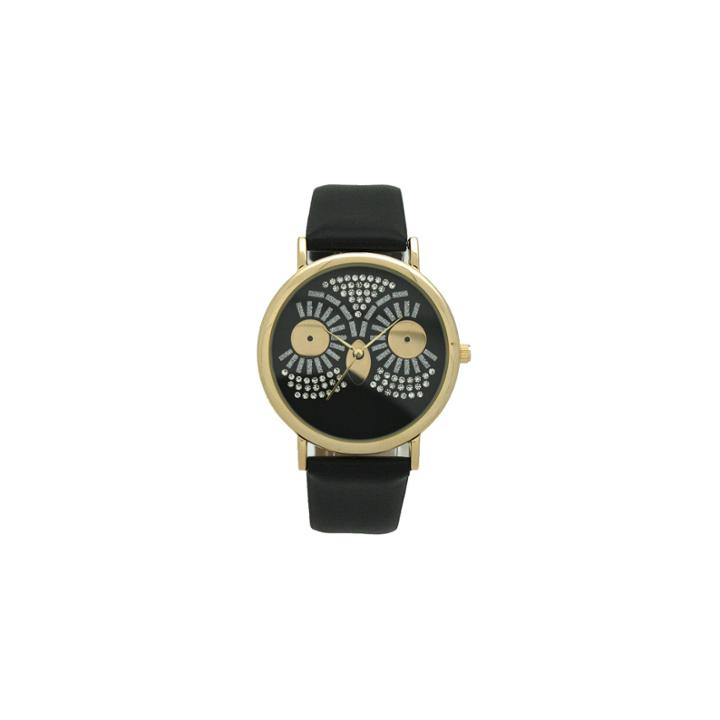 Olivia Pratt Owl Womens Black Strap Watch-15525black