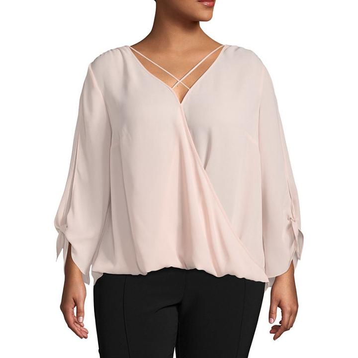 Bold Elements Cross Front Neck Blouse-plus