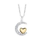 Crystal Sophistication&trade; Crystal Two-tone Silver-plated I Love You To The Moon And Back Pendant Necklace