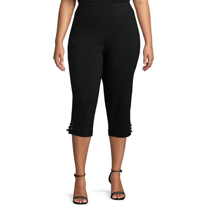 Worthington Slim Fit Lace Up Pull-on Crop - Plus