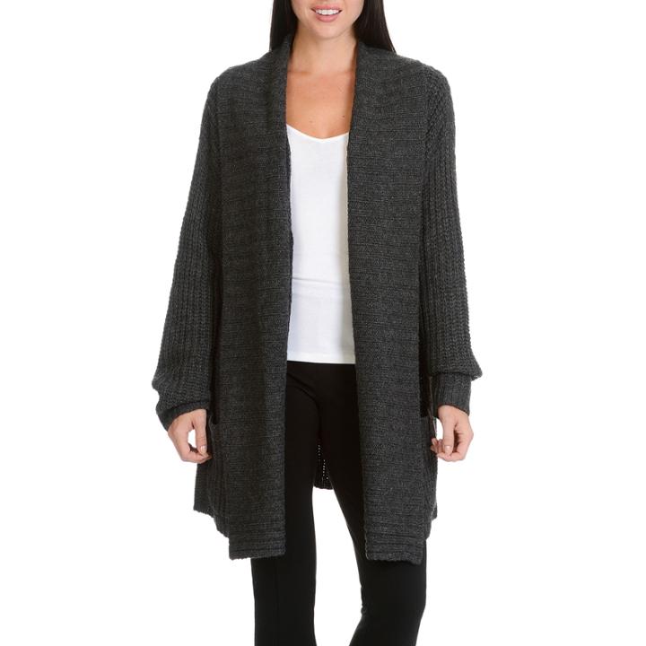 Larry Levine Long Sleeve Patch Pocket Cardigan