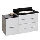 37.75-in. W Wall Mount White Vanity Set For 1 Holedrilling Black Galaxy Top Biscuit Um Sink