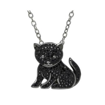 Animal Planet&trade; Crystal Sterling Silver Bombay Cat Pendant Necklace