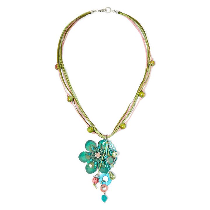 Aris By Treska Mixed Stone Cord Pendant Necklace