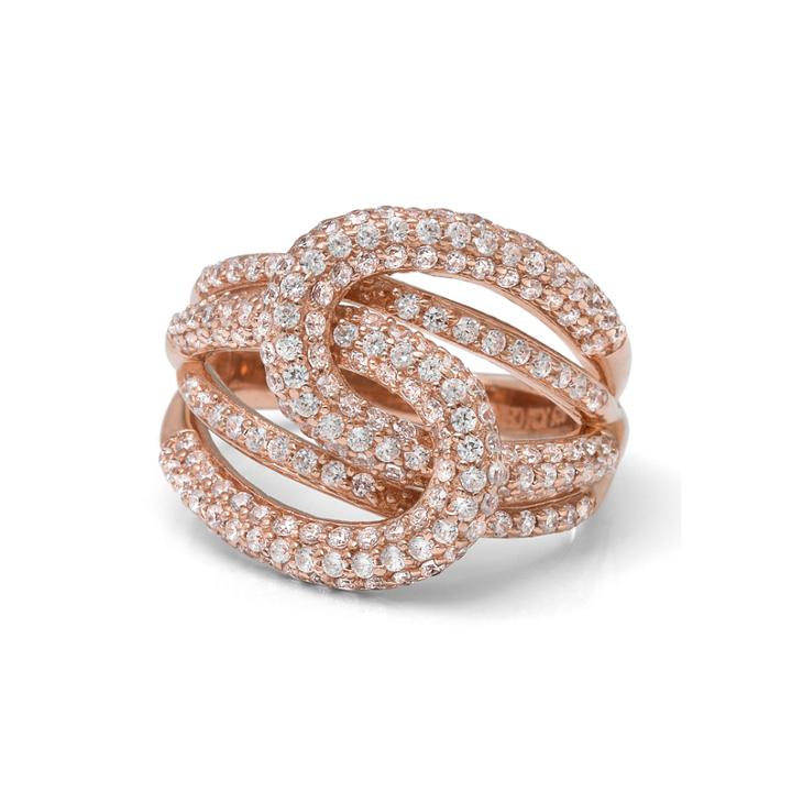Cubic Zirconia 14k Rose Gold Over Sterling Silver Knot Ring