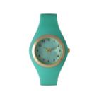 Olivia Pratt Womens Gold-tone Mint Silicone Strap Watch 15310s