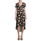By & By Short Sleeve Floral Fit & Flare Dress-juniors