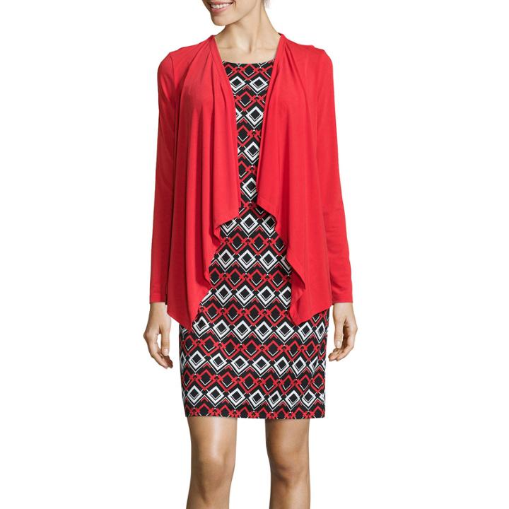 R & K Originals Long-sleeve Geometric Print Jacket Dress