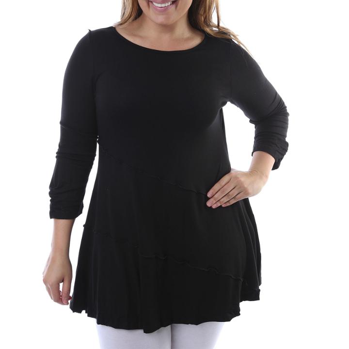 24/7 Comfort Apparel 3/4 Length Tunic Top Plus