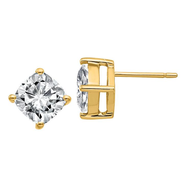3 Ct. T.w. White Moissanite 7.5mm Square Stud Earrings