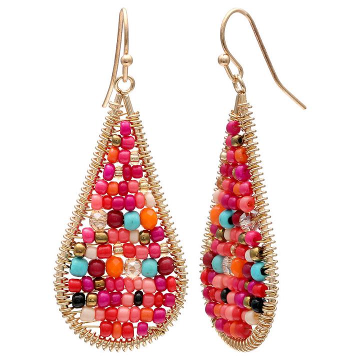Mixit Clr 0318 Turq Muti Drop Earrings