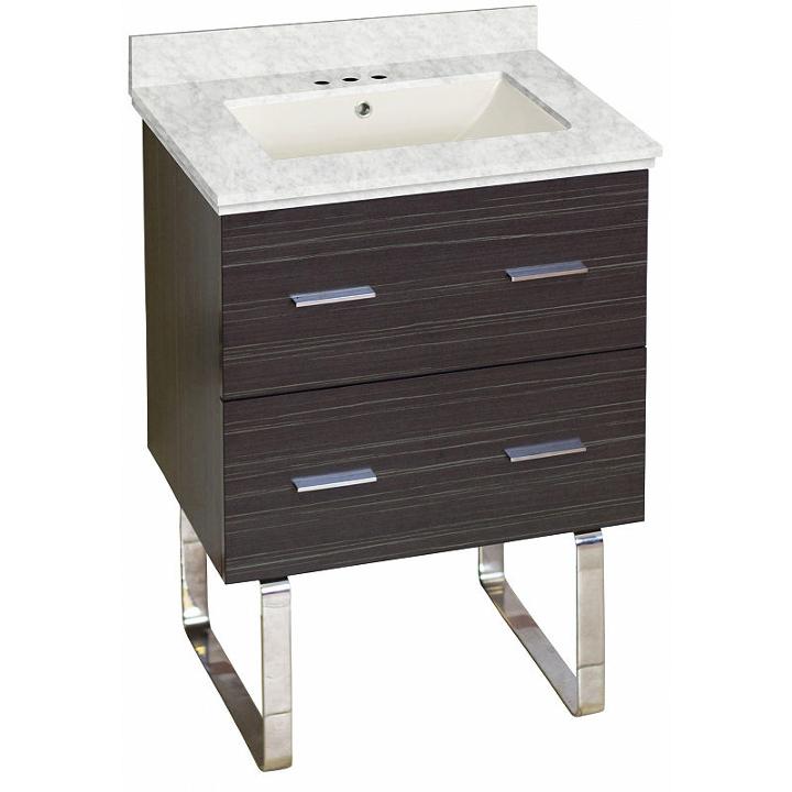 23.75-in. W Floor Mount Dawn Grey Vanity Set For 3h4-in. Drilling Bianca Carara Top Biscuit Um Sink