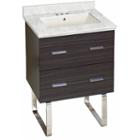 23.75-in. W Floor Mount Dawn Grey Vanity Set For 3h4-in. Drilling Bianca Carara Top Biscuit Um Sink