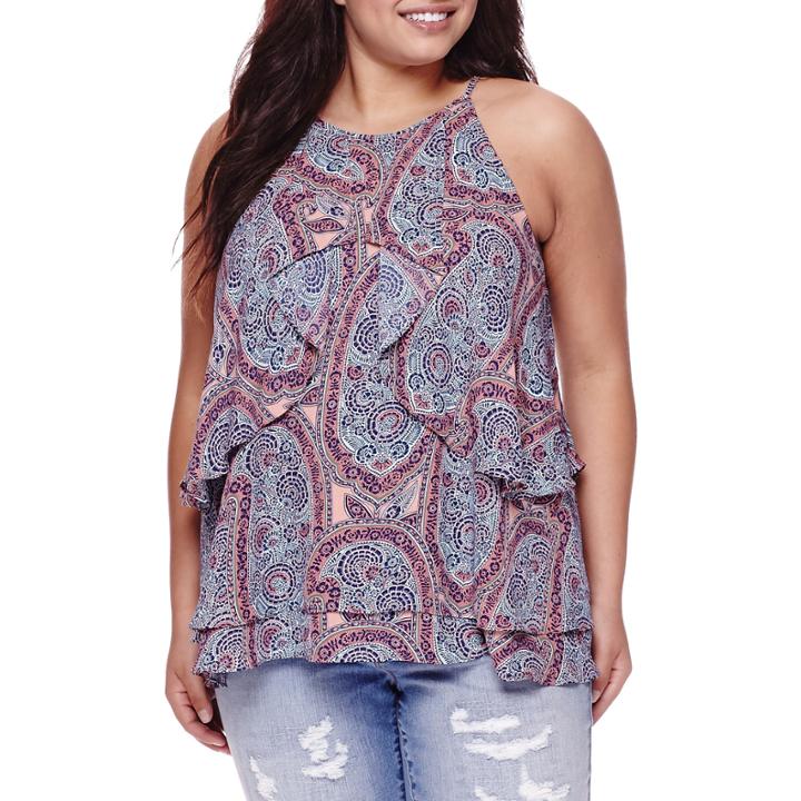 Belle + Sky&trade; Ruffle Flounce Tank Top - Plus