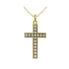 Majestique&trade; 18k Two-tone Gold Diamond-cut Reversible Cross Pendant Necklace