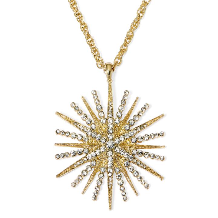 Monet Crystal Starburst Pendant Necklace