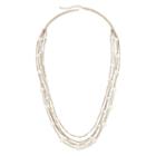 Vieste Simulated Pearl Gold-tone 5-row Necklace