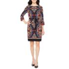 R & K Originals 3/4 Sleeve Pattern Shift Dress