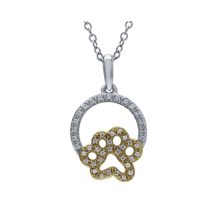 Aspca Tender Voices 1/6 Ct. T.w. Diamond Paw Pendant Necklace