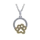 Aspca Tender Voices 1/6 Ct. T.w. Diamond Paw Pendant Necklace
