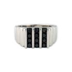 Mens Color Enhanced Black Diamond Sterling Silver Ring